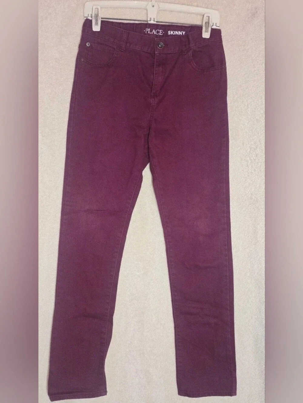The Children's Place Girls Size 16 Maroon Red Solid Skinny Jeans